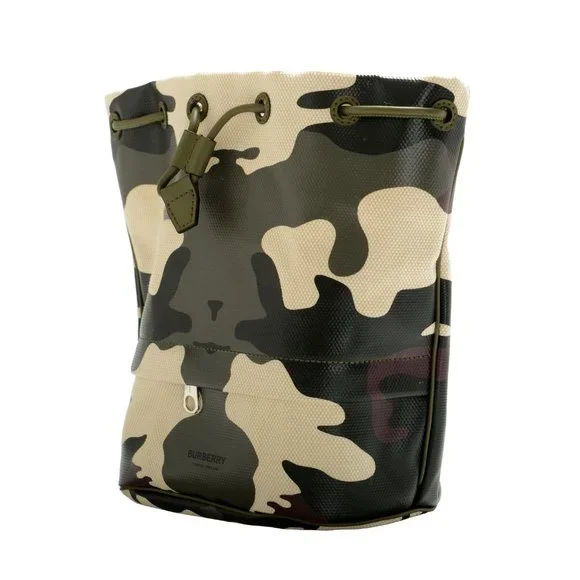 Burberry Women's "Phoebe" Cotton & Leather Camouflage Pouch Bag